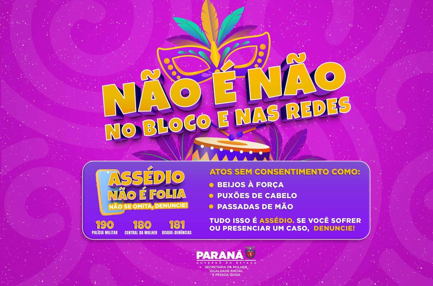 Campanha 'Não é Não' amplia combate à importunação sexual no Carnaval