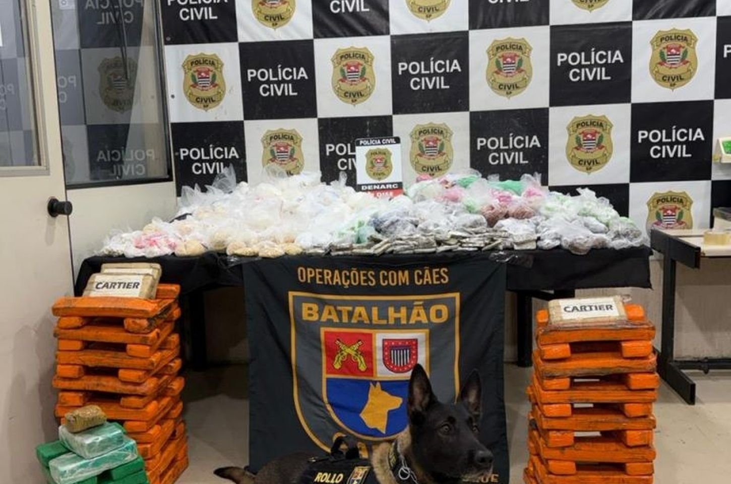 Cão farejador desvenda 'casa bomba' com 130 kg de drogas em Paraisópolis