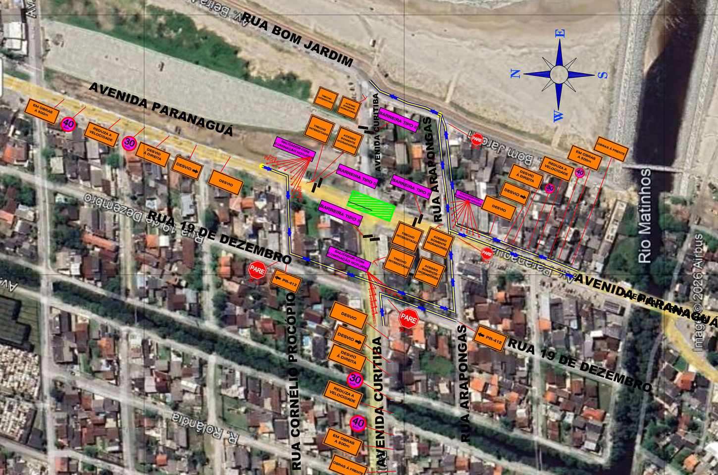 Cruzamento em Matinhos será interditado para obra de viaduto na PR-412