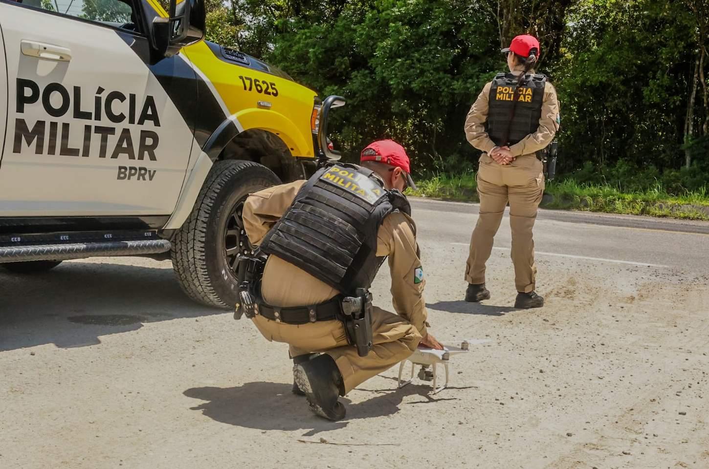 Drones da PMPR reforçam fiscalização nas rodovias do Litoral