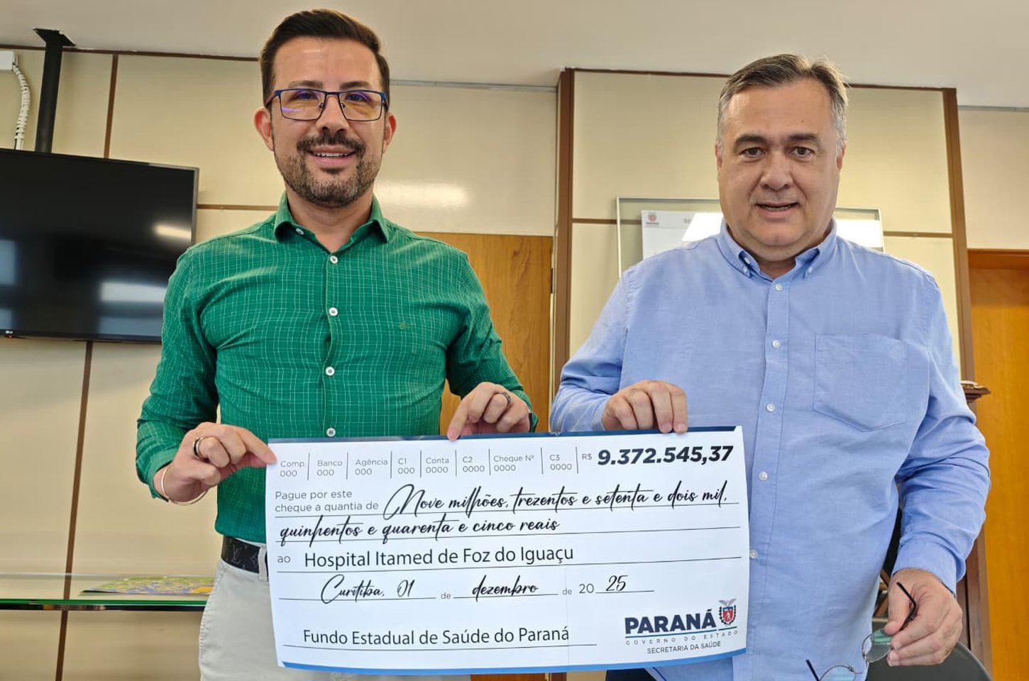 Governo do Paraná repassa R$ 9,3 milhões ao Hospital Itamed de Foz do Iguaçu