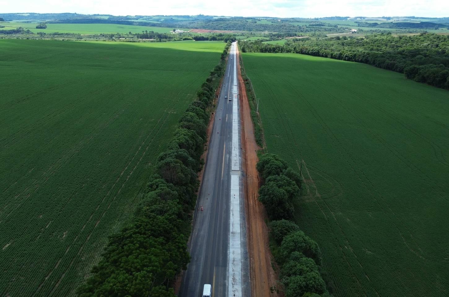 Obra da PR-151 entre Ponta Grossa e Palmeira atinge 33,5% de execução