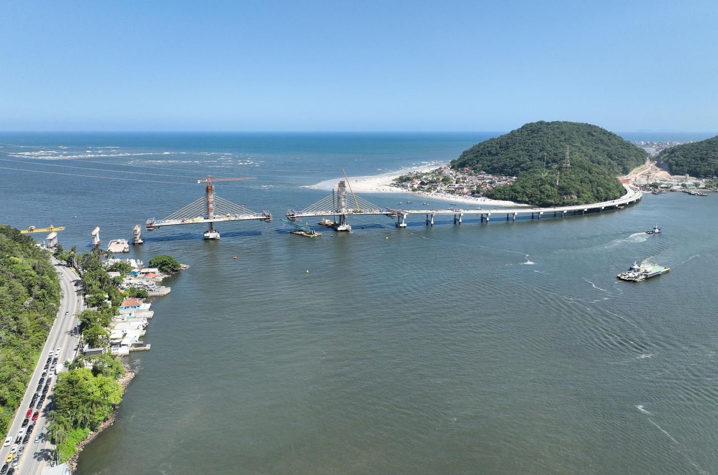 Ponte de Guaratuba atinge 88% de execução e entra na reta final