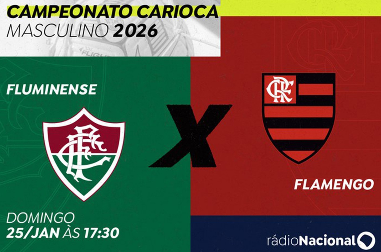 Rádio Nacional transmite o primeiro Fla-Flu de 2026 neste domingo