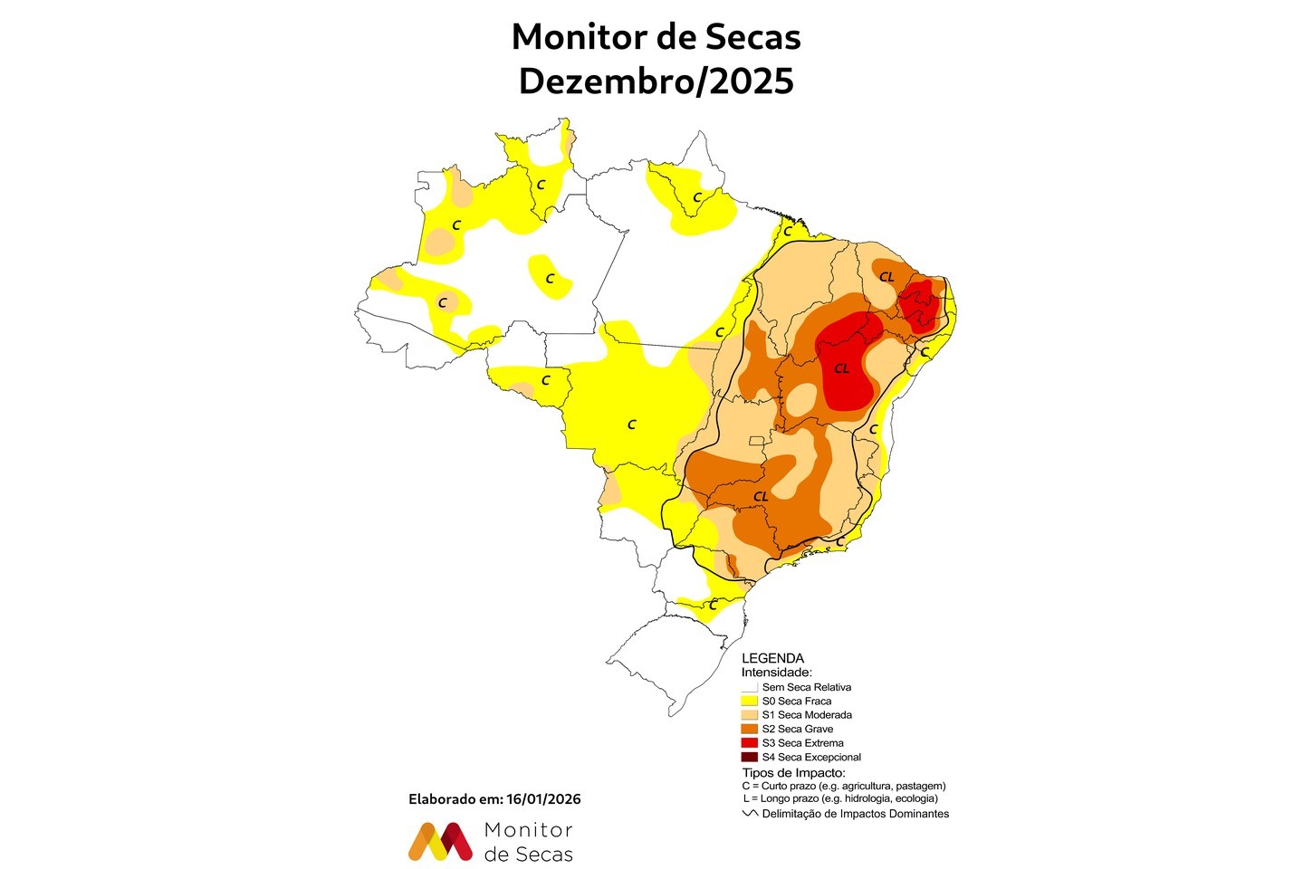 Seca recua no norte e avança no sul do Paraná, aponta monitor