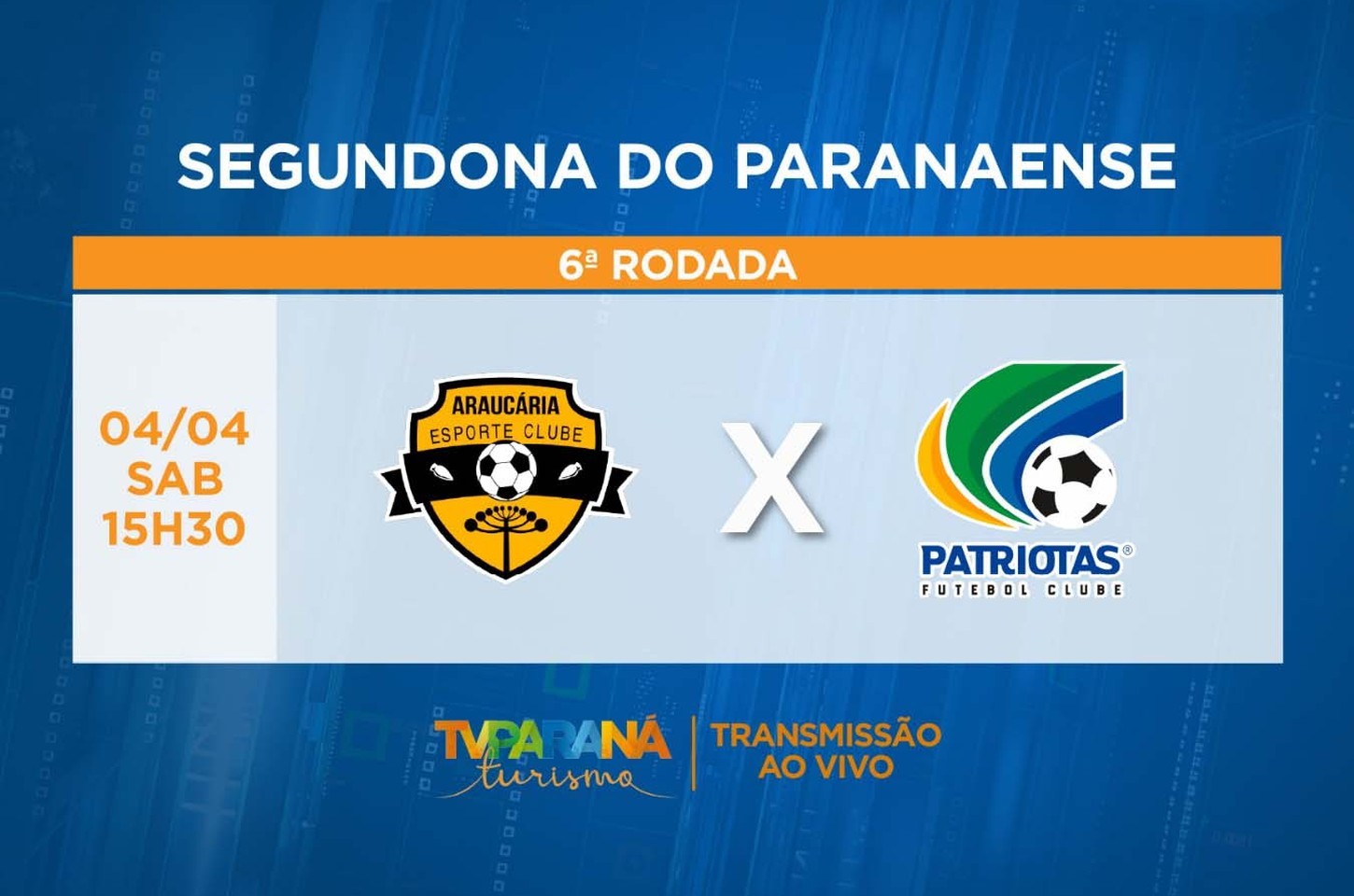TV Paraná Turismo transmite jogo da segundona do paranaense neste sábado